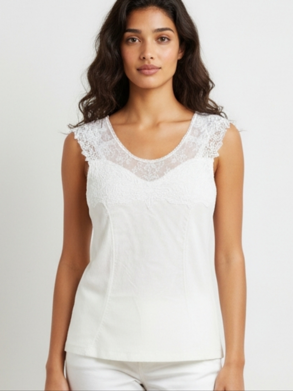 NWOT Anabel Lace Cap Sleeve Top Sz S